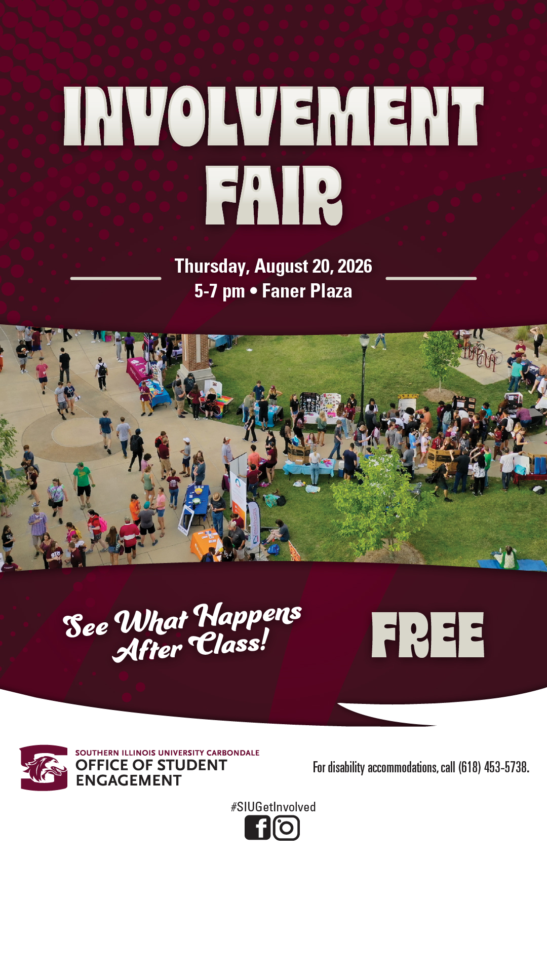 ose involvement fair, Thursday, August 20, 5-7 P.M. at Faner Plaza